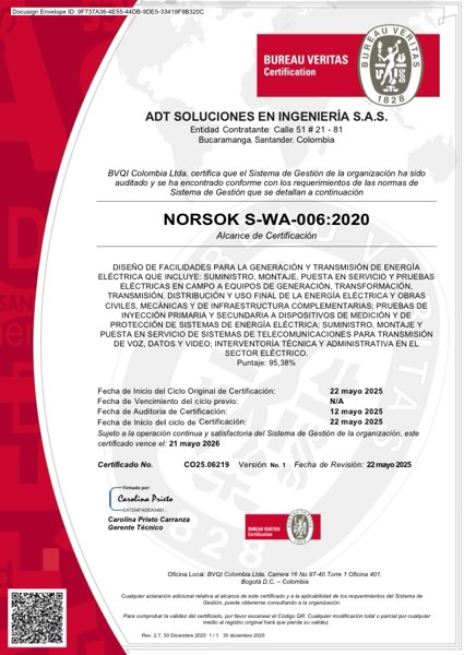 norsok certificate