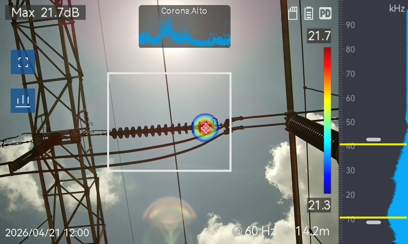Ultrasonic partial discharge detection with a HIKMICRO AI76 acoustic camera